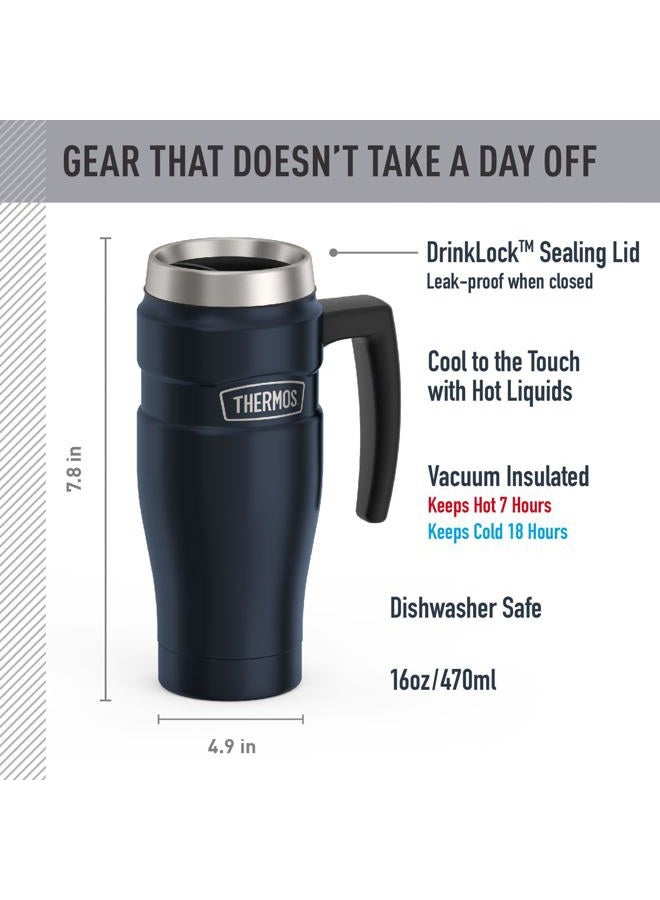 THERMOS Stainless King Vacuum-Insulated Travel Mug, 16 Ounce, Midnight Blue - Image 2